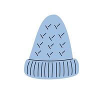 la coiffe est un chapeau d'hiver à la mode. élément vectoriel dans un style plat moderne avec un contour. parfait pour une étiquette ou un logo