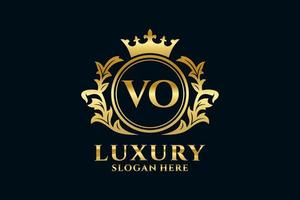 modèle de logo de luxe royal lettre initiale vo dans l'art vectoriel pour les projets de marque luxueux et autres illustrations vectorielles.