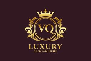 modèle de logo de luxe royal de lettre vq initiale dans l'art vectoriel pour des projets de marque luxueux et d'autres illustrations vectorielles.