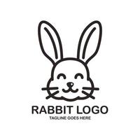 création de logo de visage de lapin mignon vecteur