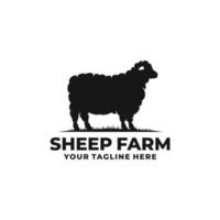 vecteur de logo de ferme de moutons