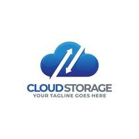 logo de stockage en nuage. logo de données cloud vecteur