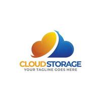 logo de stockage en nuage. logo de données cloud vecteur