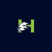 lettre de puissance du lion h logo des médias vecteur