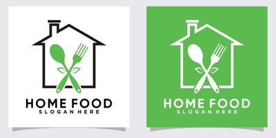 création de logo de nourriture à la maison avec style et concept créatif vecteur