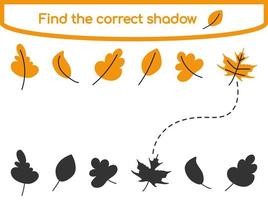 trouver l'illustration vectorielle de jeu d'enfants d'ombre correcte vecteur