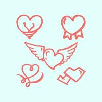 amour doodle dessiné à la main tourbillonne vecteur d'élément de décor de flèches