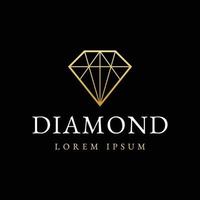 création de logo de bijoux de luxe en diamant doré vecteur