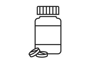 icône de médecine de pharmacie de pilule. signe antibiotique de comprimé de soins de santé. symbole de pilules médicales. vecteur
