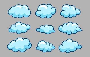 jeu d'icônes de nuage vecteur