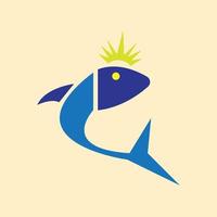 1 illustration d'un logo de poisson vecteur