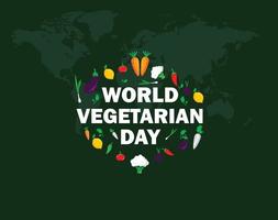 concept de la journée mondiale des végétariens. journée mondiale de l'alimentation avec concept de famille. modèle pour le fond, la bannière, la carte, l'affiche. illustration vectorielle. vecteur