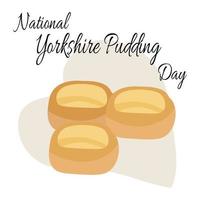 journée nationale du pudding du yorkshire, idée d'affiche, de bannière, de dépliant ou de décoration de menu vecteur