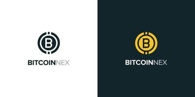 logo bitcoin moderne. icône plate Bitcoin. paiement en crypto-monnaie. argent internet crypto-monnaie. financement de la chaîne de blocs parfait pour le logo de crypto-monnaie vecteur