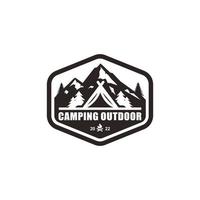 illustration vectorielle de conception de logo de camping vecteur