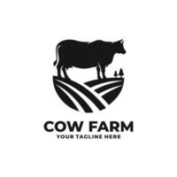 vecteur de logo de ferme bovine. logo de ferme de vache