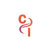 création de logo ci couleur orange pour votre entreprise vecteur