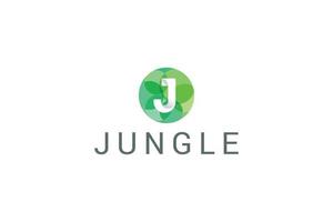 lettre j logo de l'entreprise créative de la jungle verte vecteur