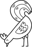 illustration de poulet mignon dessiné à la main vecteur