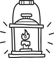 illustration de lanterne vintage dessinée à la main vecteur