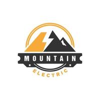 logo vintage de vecteur de montagne électrique