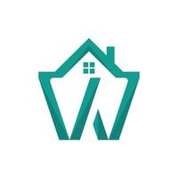 lettre w accueil immobilier logo moderne vecteur