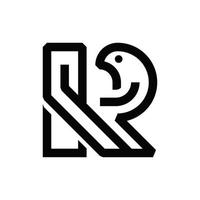 lettre k oiseau ligne géométrique monogramme logo vecteur