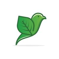 oiseau feuille écologie nature simple moderne logo vecteur