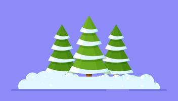 illustration vectorielle de forêt d'hiver. beau paysage forestier d'hiver. vecteur