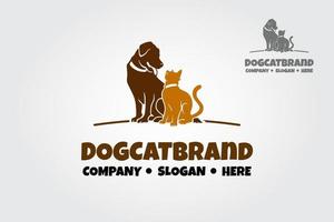 logo vectoriel de la marque dogcat. la conception de logo élégante, moderne, agréable et claire peut être utilisée pour de nombreux types de projets, entreprises, communautés, animaleries, etc.