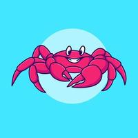 crabe mignon souriant illustration de dessin animé de vecteur