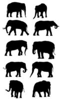 ensemble d'éléphants noirs de vecteur