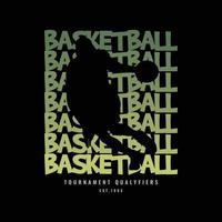 typographie d'illustration de basket-ball. parfait pour la conception de t-shirt vecteur