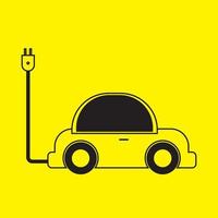 symbole de voiture électrique dans le style de conception d'art en ligne vecteur