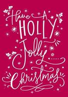 Conception de la couverture de la carte de Noël avec le texte 'Holly Jolly Christmas' vecteur