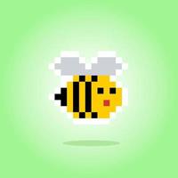 abeille pixel 8 bits. actifs de jeu d'animaux en illustration vectorielle. vecteur