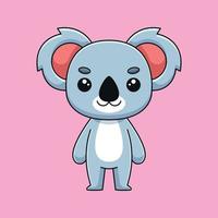 mignon koala dessin animé doodle art dessiné à la main concept vecteur kawaii icône illustration