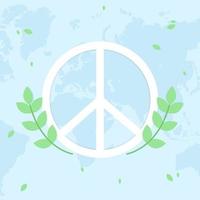 journée internationale de la paix. jour de la paix avec illustration vectorielle fond bleu vecteur