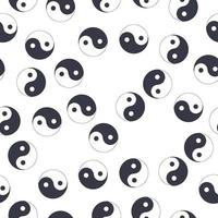 modèle sans couture de croquis de doodle dessinés à la main symbole yin yang isolé sur fond blanc vecteur