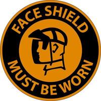 Le masque facial d'avertissement doit être porté signe sur fond blanc vecteur