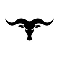 logo icône tête de taureau noir vecteur