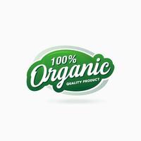 Autocollant d'étiquette de badge certifié produit alimentaire 100% biologique vecteur