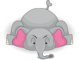 dessin animé éléphant expression fatiguée et envie de dormir vecteur