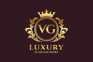 modèle de logo de luxe royal de lettre vg initial dans l'art vectoriel pour des projets de marque luxueux et d'autres illustrations vectorielles.