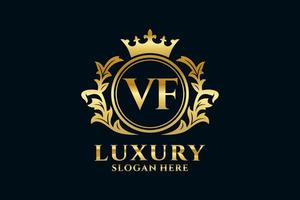 modèle initial de logo de luxe royal de lettre vf dans l'art vectoriel pour des projets de marque luxueux et d'autres illustrations vectorielles.