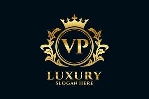 modèle de logo de luxe royal lettre initiale vp dans l'art vectoriel pour les projets de marque luxueux et autres illustrations vectorielles.