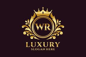 modèle de logo de luxe royal lettre initiale wr dans l'art vectoriel pour les projets de marque de luxe et autres illustrations vectorielles.