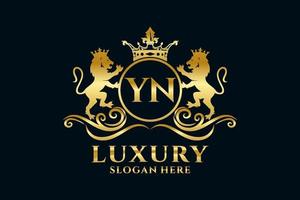 modèle de logo de luxe royal lion lettre initiale yn dans l'art vectoriel pour des projets de marque luxueux et d'autres illustrations vectorielles.