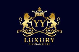 modèle de logo de luxe royal lion lettre initiale y dans l'art vectoriel pour les projets de marque de luxe et autres illustrations vectorielles.