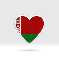 coeur du drapeau biélorusse. modèle d'étoile et de drapeau de bouton d'argent. édition facile et vecteur en groupes. illustration vectorielle de drapeau national sur fond blanc.